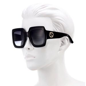 Gucci black rectangle Sunglasses